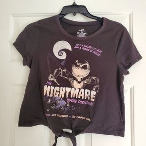 GUC Juniors Nightmare Before Christmas Jack Skellington crop tshirt, M